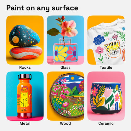 ARTISTRO Acrylic Paint Markers for Rock, Fabric, Wood, Glass, Craft - 24 Quick Dry Dual-Tip Paint Pens for Halloween Decorations - Pumpkin Painting Kit, Drawing Markers, Art Supplies, Christmas Gift