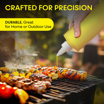 BRIGHTFROM Condiment Squeeze Bottles, 16 OZ Empty Squirt Bottle with Twist Top Cap, Leak Proof - Great for Ketchup, Mustard, Syrup, Sauces, Dressing, Oil, Arts and Crafts, BPA FREE Plastic - 2 PACK