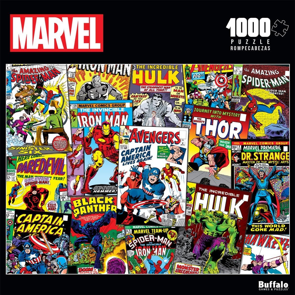 Buffalo Games - Marvel - Comic Book Collage - 1000 Piece Jigsaw Puzzle for Adults -Challenging Puzzle Perfect for Game Nights - Finished Size is 26.75 x 19.75
