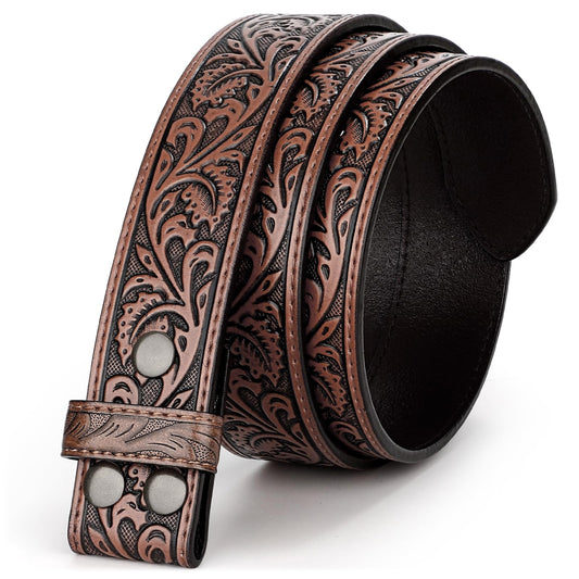 BELTROAD Western Leather Belt Strap for Men Women Cowboy Cowgirl Leather Mens Belts for Jeans Birthday Christmas Belt Gifts