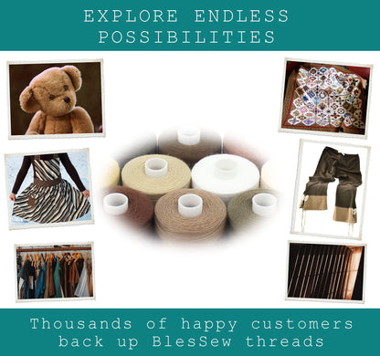 BlesSew Sewing Thread in Brown Color Tones - 10 Spools of Polyester Thread for Sewing Machine for Beginners, Hand Stitching & Quilting - 1000 yds Per Spool