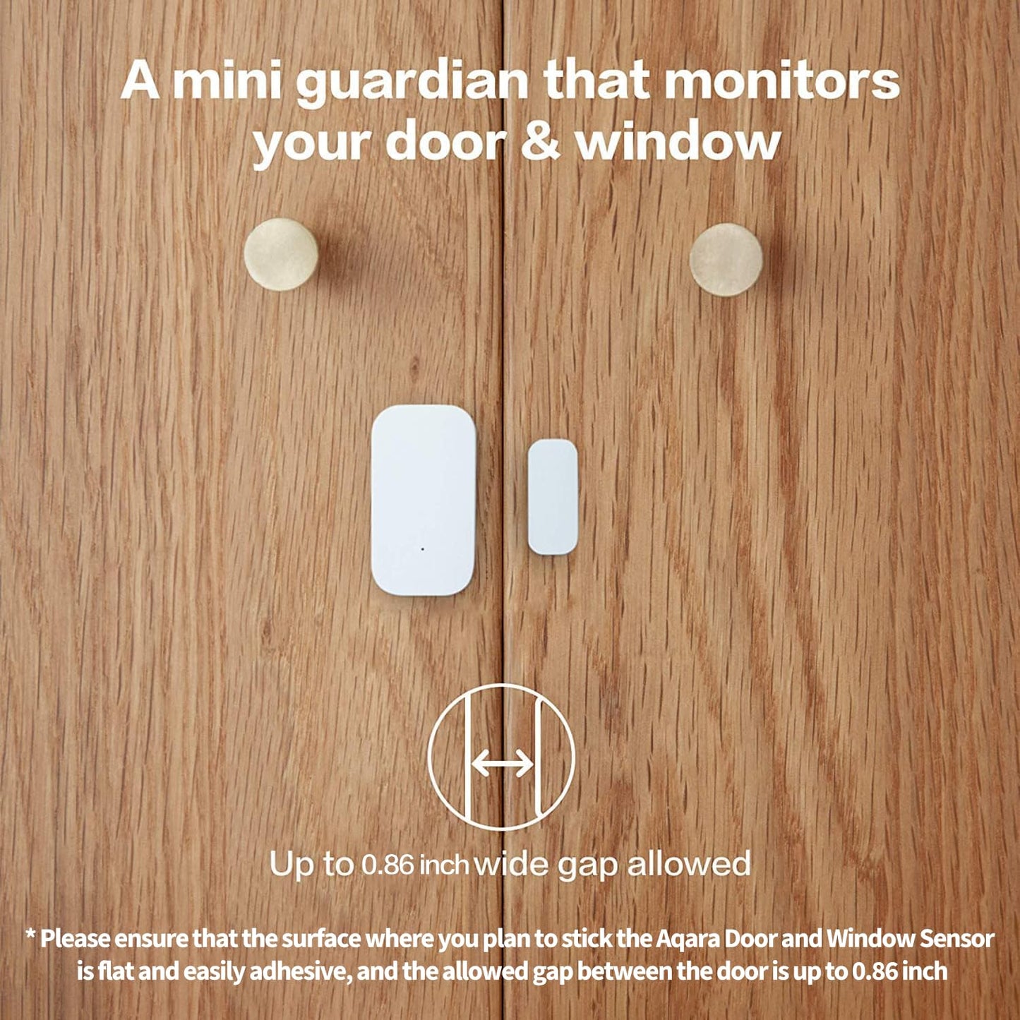 Aqara Zigbee Door and Window Sensor, Wireless Mini Contact Sensor, Home Automation, Requires Aqara Hub, Zigbee Connection, Kid Safety, Compatible with Apple HomeKit, Alexa, Works with IFTTT