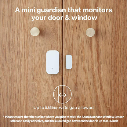 Aqara Zigbee Door and Window Sensor, Wireless Mini Contact Sensor, Home Automation, Requires Aqara Hub, Zigbee Connection, Kid Safety, Compatible with Apple HomeKit, Alexa, Works with IFTTT