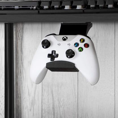 BRAINWAVZ Gamepad Under The Desk Mount Holder Hanger for XBOX One, Switch, PS4, PC, Steam, Steelseries & Most Game Controllers, No screws, VHB Tape (Black, Improved Adheasion Nov2019)