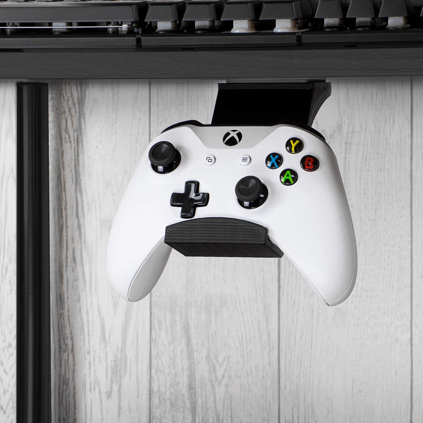 BRAINWAVZ Gamepad Under The Desk Mount Holder Hanger for XBOX One, Switch, PS4, PC, Steam, Steelseries & Most Game Controllers, No screws, VHB Tape (Black, Improved Adheasion Nov2019)