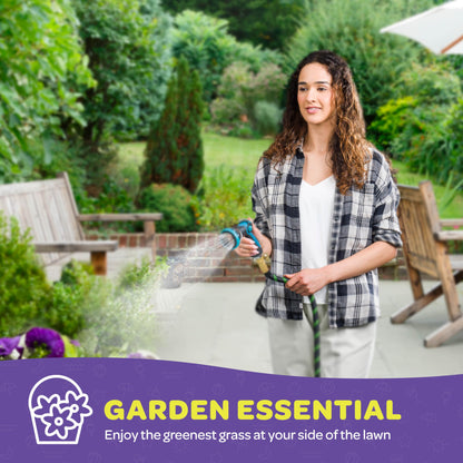 Hose Nozzle [Blue] Heavy Duty Hose Sprayer With 10 Adjustable Watering Patterns. Thumb Control Design, Comfortable Ergonomic Grip, Garden Hose Nozzle for Watering Plants & Lawns/Fun showers/Cleaning