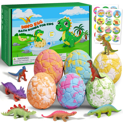 Bath Bombs for Kids with Dragon Toys Inside, Sanyi Dinosaur Toys Gifts for Kids 5-7, Dino Egg Fillers Bubble Bath Birthday Gifts for Boys Girls Toddler