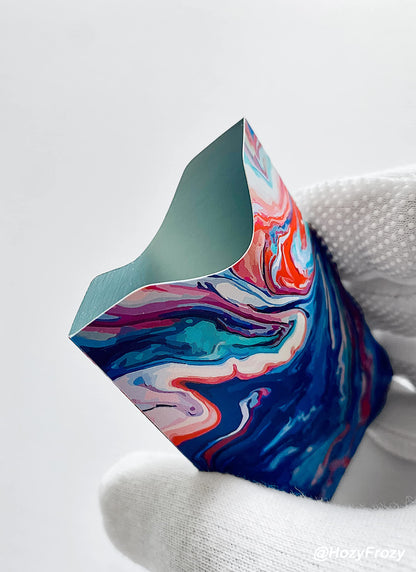 8 RFID Blocking Sleeves, Unique Designs and Arts in Blue, Anti-Theft Credit Card Holder, Credit Card Protector, Easy to Recognize, Sturdy and Perfect size for cards