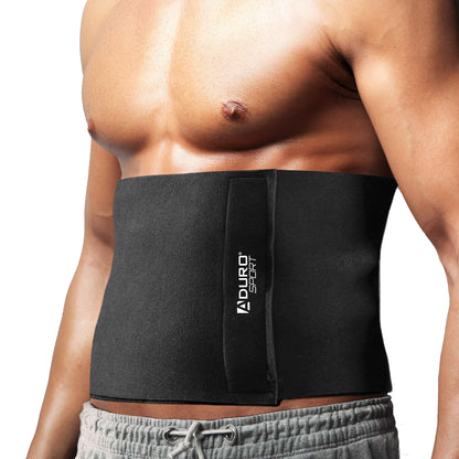 Aduro Waist Trainer for Men Women 12" Sweat Belt Waist Trimmer Stomach Slimming Body Shaper Exercise Equipment Adjustable Belt (Black)