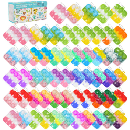 57PCS Party Favors for Kids, Fidget Toys Bulk Its Birthday Party Favors for Toddlers, Small Classroom Prizes Box Fidgets Toys, Goodie Bag Stuffers, Treasure Chest, Bubbles Poppers