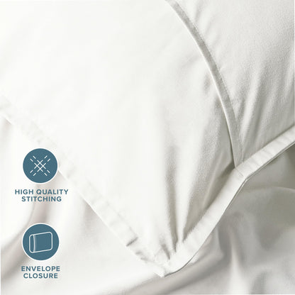 Bare Home Standard Pillow Sham Covers - Set of 2 - Premium 1800 Ultra-Soft Microfiber - Double Brushed - Stain & Fade Resistant - Bed Pillow Shams - Pillows Not Included (Set of 2, Cream)