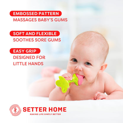 Baby Teething Toys 6-Pack | Newborn Teether Set | Food Grade Silicone | Freezer Safe | Soothing & Calming | BPA-Free | Frozen Teething Toys for Babies 0-6 Months | Essential Baby Gear