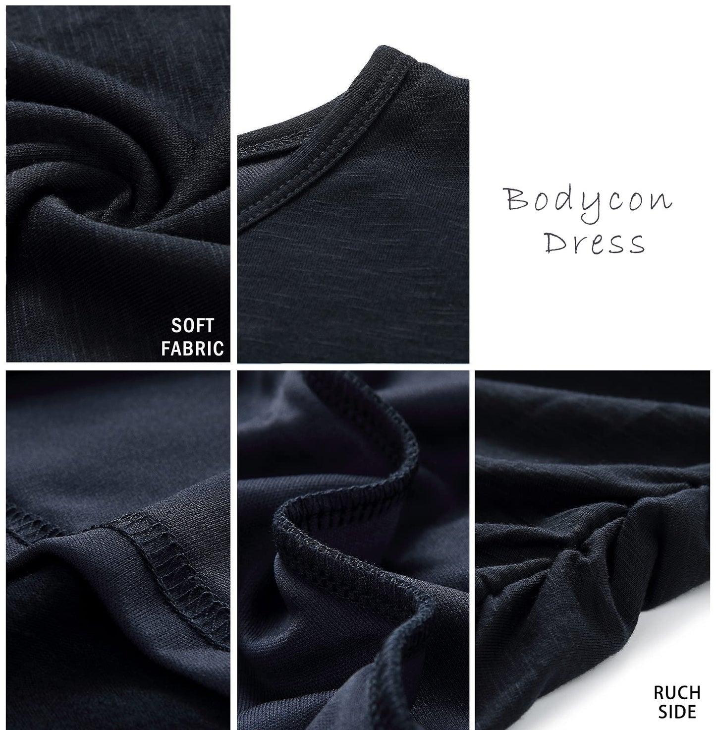 BTFBM Women's 2025 Summer Casual Beach Dresses Crew Neck Short Sleeve Wrap Party Club Mini Ruched Bodycon T Shirt Dress(Navy, Medium)