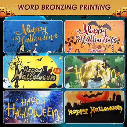 AhfuLife 12 Pcs Halloween Trick or Treat Bags, Candy Tote Bags with Handles, Reusable Non-Woven Gift Bag for Halloween Party Supplies Favors (7.8×7.8×5.9’’)