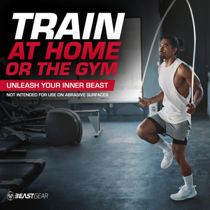 Beast Gear Jump Rope for Men and Women - Built for Speed, Premium Aluminium Jumping Rope for Advance Fitness - Boxing, MMA, HIIT, Strength Training & Double Unders