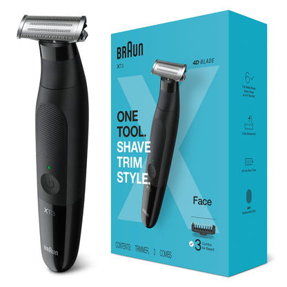 Braun Series XT3 - Beard Trimmer, Shaver, Electric Razor for Men, Manscaping Kit, Durable Blade, XT3000