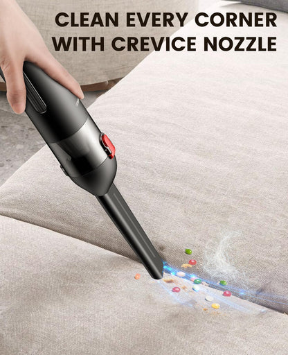 CAFELE Cordless Car Vacuum Cleaner Mini Portable Handheld Vacuum for Sofa Dog Hair with LED Flashlight, 2 Speeds, 2 Nozzles, Max 45Mins Runtime, for Car Home Office Keyboard Desk Couch