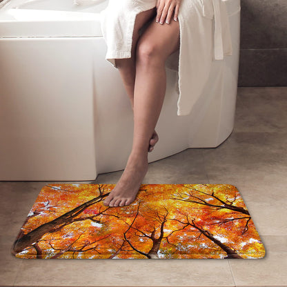 Britimes Bath Mat Bathroom Mat Rug No Silp, Autumn Fall Bathroom Decorations 18x30 Inches for Home Kitchen Bedroom