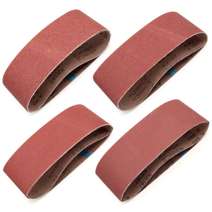 4x24 Sanding Belts for Belt Sander 4 x 24,5 Each of 40 80 120 240 Grits Aluminum Oxide Belt Sander Paper, 20 Pack