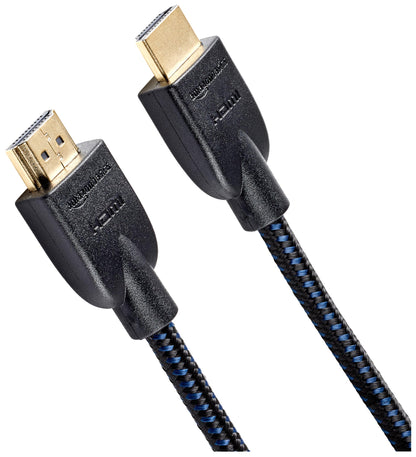 Amazon Basics HDMI Cable 6ft (5-Pack), 4K HDMI 2.0 Cord (18Gbps), Nylon-Braided, 4K@60Hz, 2160p, 48 bit, Compatible with TV/PS5/Xbox/Roku, Black & Blue