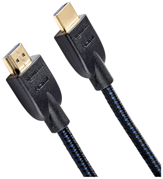 Amazon Basics HDMI Cable 6ft (5-Pack), 4K HDMI 2.0 Cord (18Gbps), Nylon-Braided, 4K@60Hz, 2160p, 48 bit, Compatible with TV/PS5/Xbox/Roku, Black & Blue