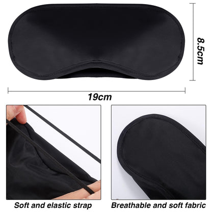 Hicarer 15 Pack Eye Mask Sleeping Blindfold Soft Eye Shade Cover with Nose Pad and Adjustable strap for Travel Sleep, Black