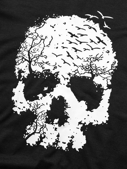 Barlver Women's Halloween Sweatshirts Skull Hoodies Graphic T Shirts Long Sleeve Pullover Tops Gothic Fall Clothes L