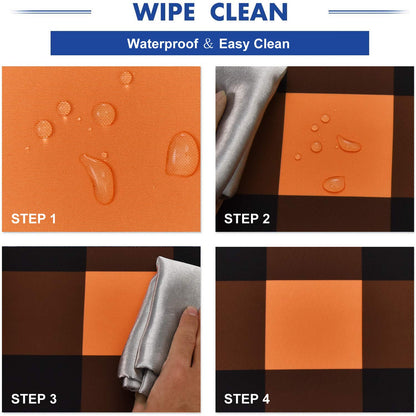 ASPMIZ Halloween Tablecloth, Plaid Checkered Table Cloth, Orange and Black Tablecloths, Machine Washable Tablecloth Rectangle for Dinner Party Decoration, 60 x 84 inch