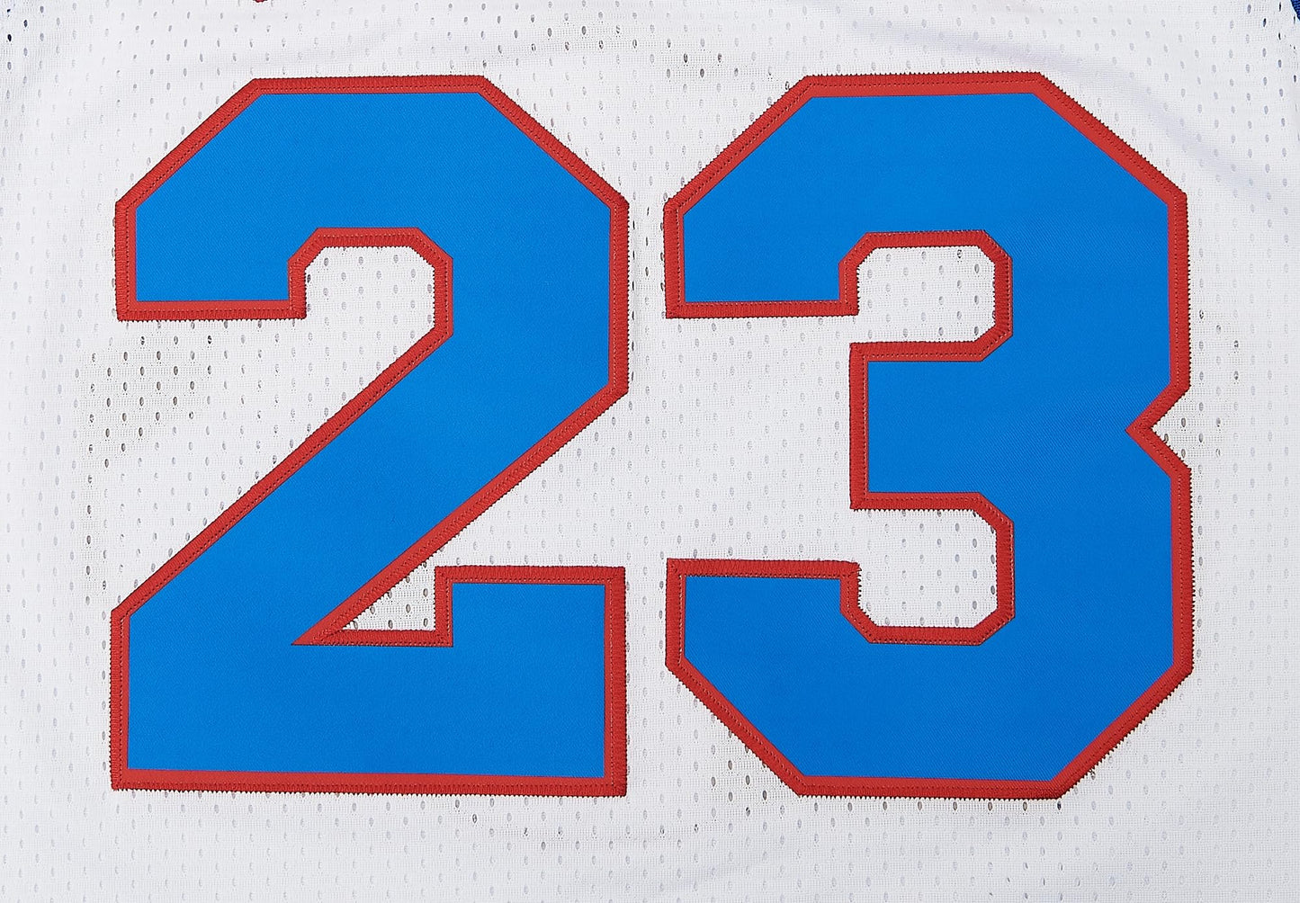 CAIYOO #23 Youth Basketball Jersey for Kids Fit Age 5-18 Boys Shirts (White, Small)