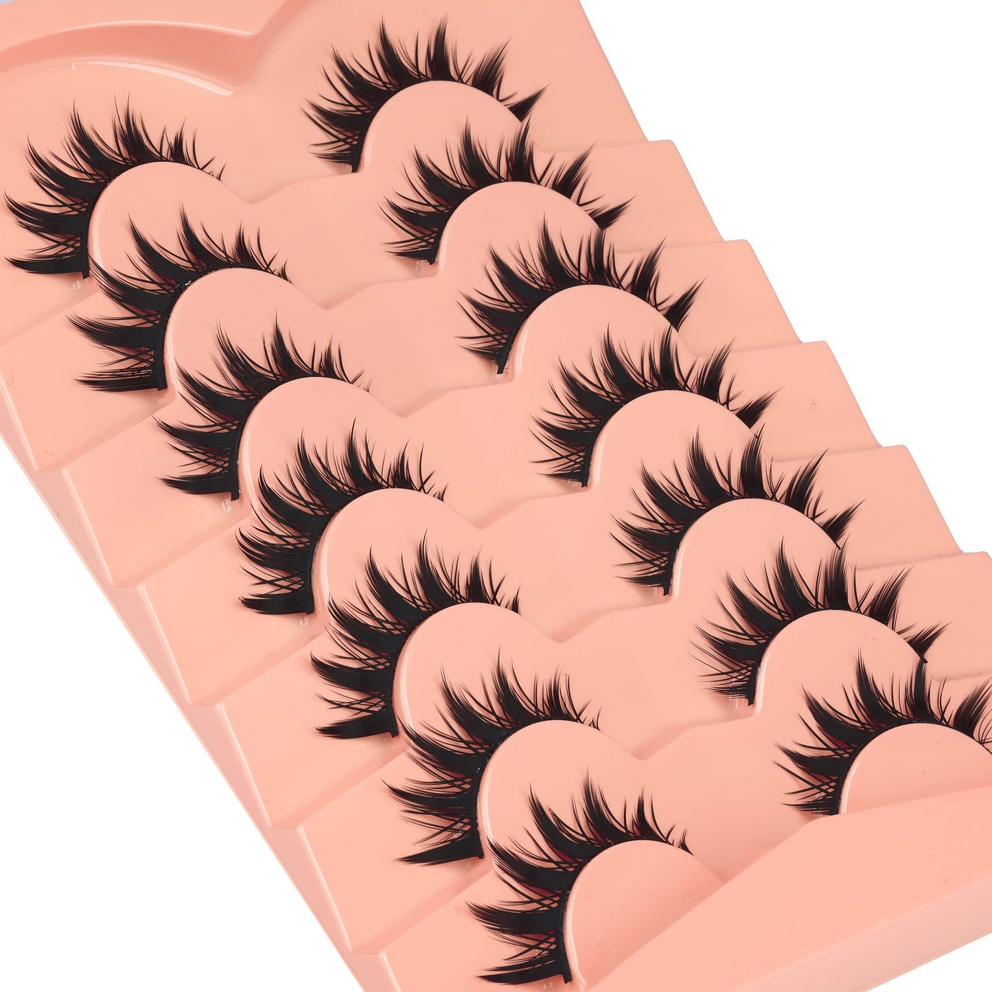 Winifred False Eyelashes - Anime Wispy Cat Eye Natural Spiky Thick Manga Lashes for Cosplay