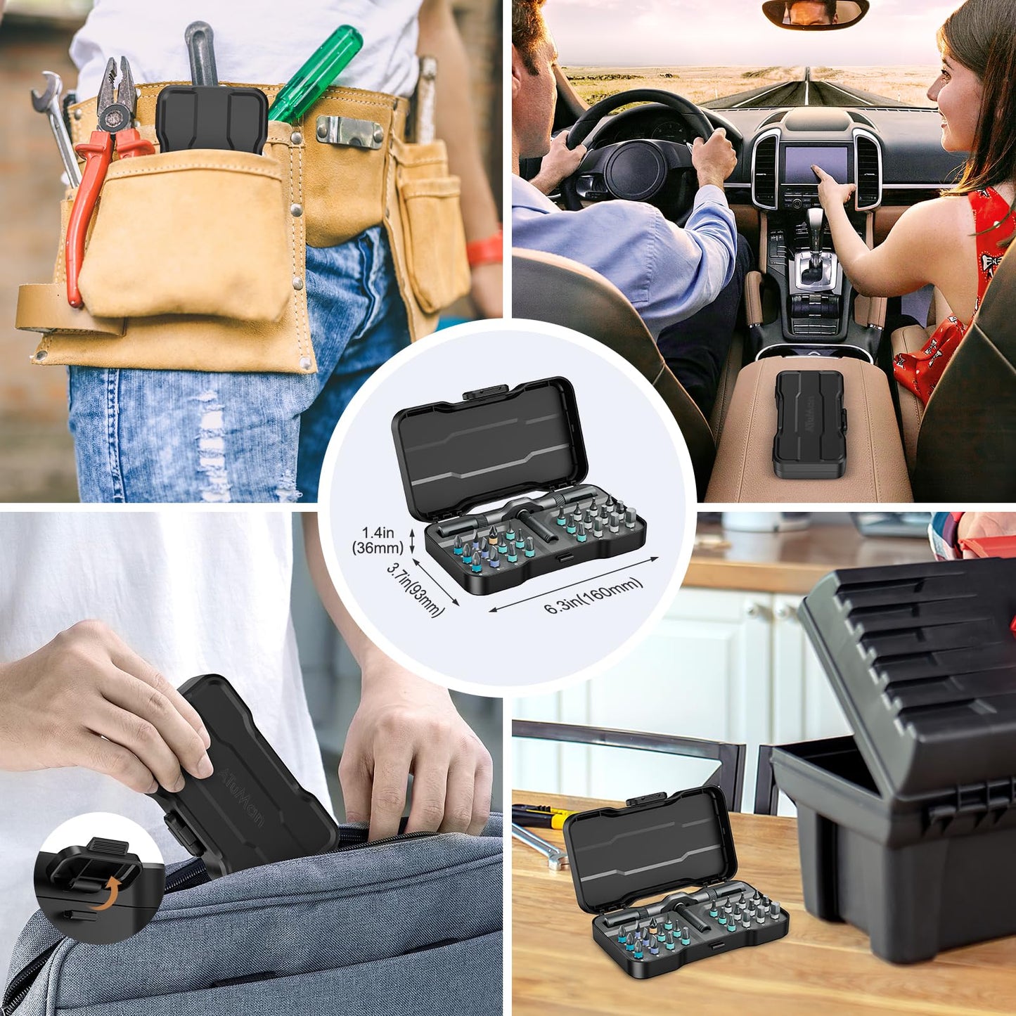 Bomivoi 24 in 1 Magnetic Screwdriver Set, DIY Ratchet Screwdriver Set, Multi Bit Magnetic Drive Set with Detachable Ratchet Handle, Portable Precision Repair Tool Kit for Furniture Computer Bicycle