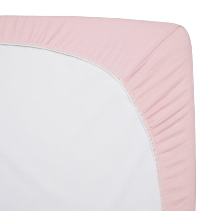 American Baby Company 100% Natural Cotton Fitted Crib Sheet 52" x 28" - Soft, Breathable, Hypoallergenic & Gentle Toddler Bed Sheet, Baby Pink, Neutral for Boys & Girls