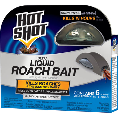 Hot Shot Liquid Roach Bait, Roach Killer, 1 Pack, 6-Count