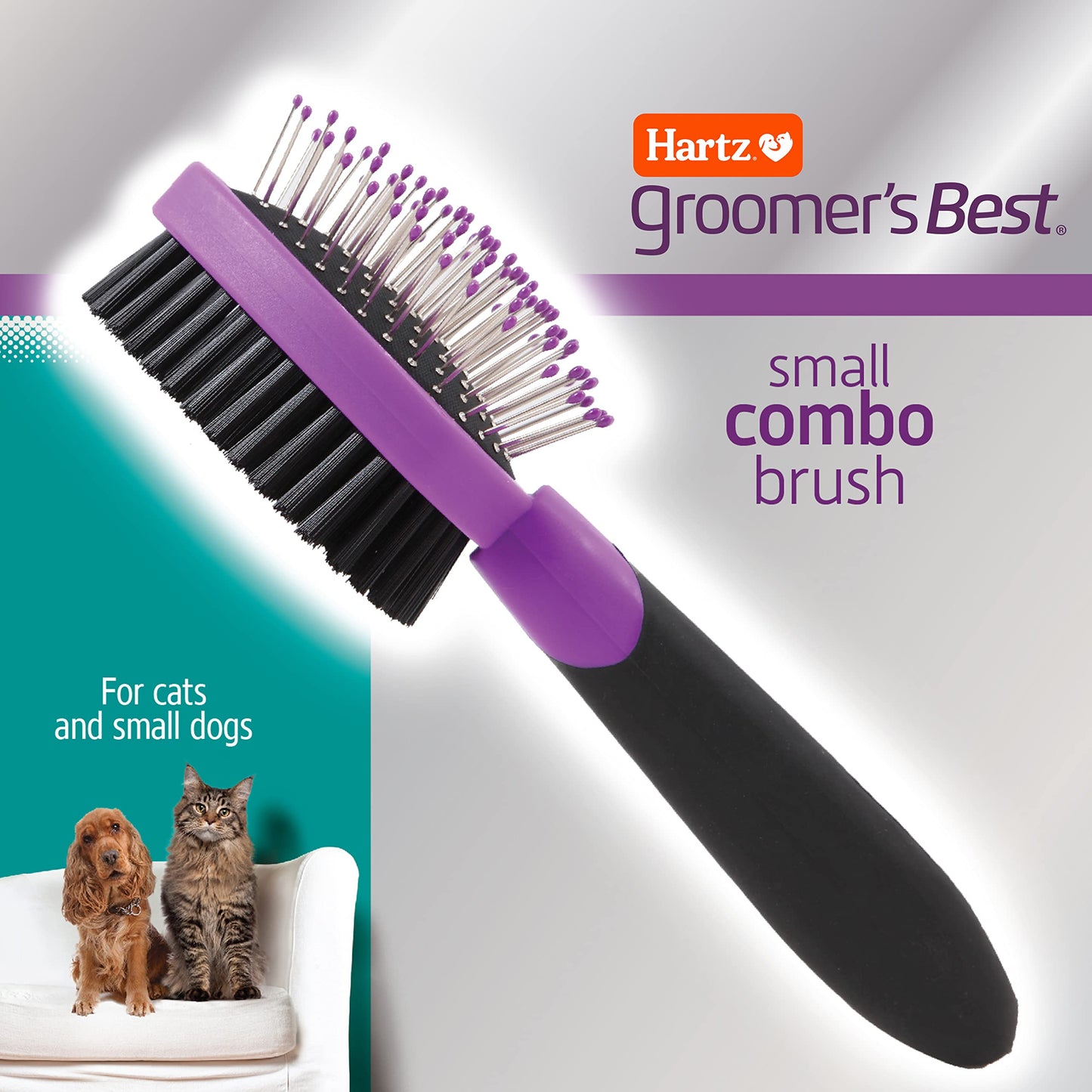 Hartz Grooming Supplies, Groomers Best Combo Brush for Dogs and Professionals 6-in-1 Dog Shampoo and Combo Brush Bundle, Good for All Dogs & Coat Types