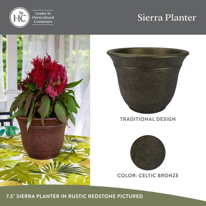 7.5" Sierra Planter w/Internal Disk Celtic Bronze