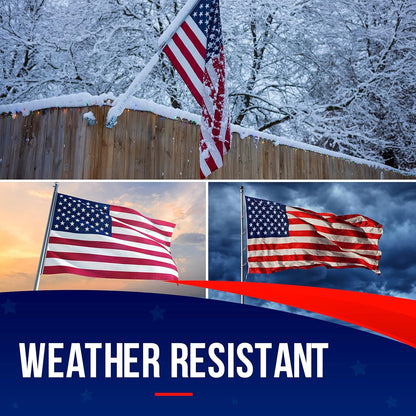 American Flag | American Flags for Outside 3X5 |100% Made in USA Flag - Premium US Flag 3X5 Heavy Duty Outdoor with Embroidered Stars and Sewn Stripes.