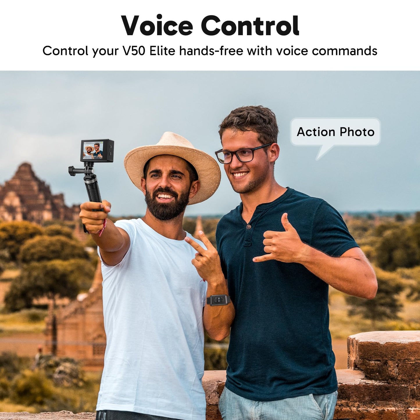 AKASO V50 Elite 4K60fps Touch Screen WiFi Action Camera Voice Control EIS 131 feet Waterproof Camera 8X Zoom Remote Control