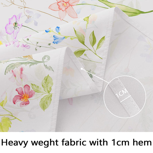Bnejvif Spring Floral Oval Tablecloth - Waterproof Wrinkle Free Durable Fabric for Spring Summer Tables, Flower Print 54 X 72 Inch