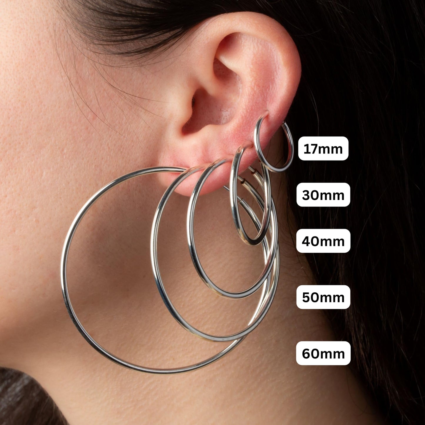 Aloha Earrings - Clip On Hoop Earrings for Women - Silver and Gold-Tone Brass Spring Hoops for Non-Pierced Ears