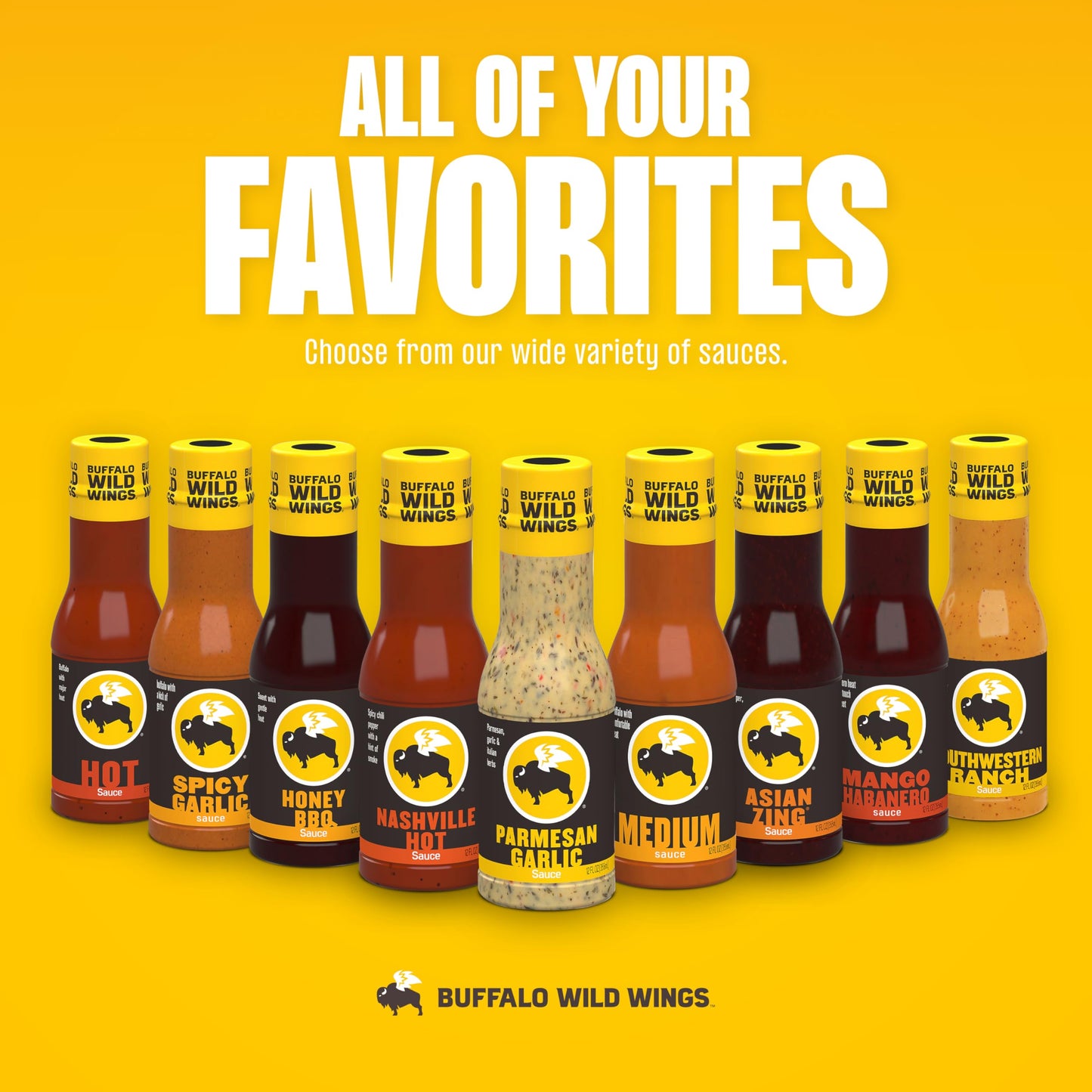 Buffalo Wild Wings Parmesan Garlic Sauce, 12 fl. oz., Perfect Dipping Sauce, Chicken Marinade, Chicken Parmesan Topping and Wing Seasoning, Made with Italian Herbs