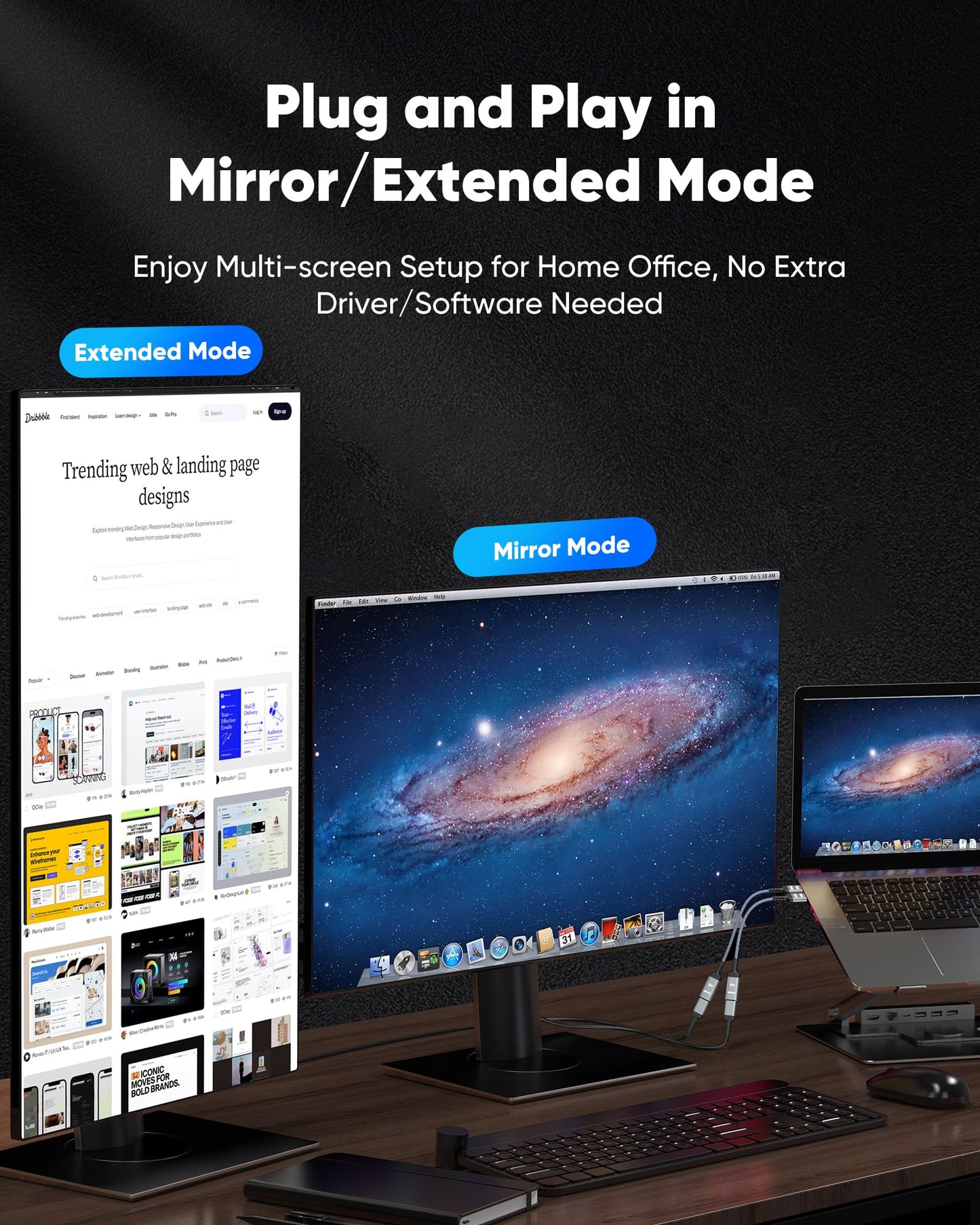 Highwings 4K Display Port to HDMI Adapter, Uni-Directional DP 1.2 Computer to HDMI 2.0 Screen, Display Port to HDMI Adapter (Male to Female), SR Anti-Break, No Latch, for Dell HP AMD NVIDIA, Passive