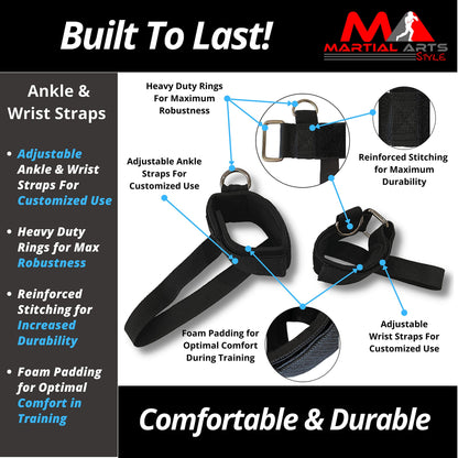 Boxing Bands, Boxing Resistance Bands, Full Body Resistance Band, MMA Training Equipment, Boxing Equipment, Punching Bands, 150 lbs Bands for Home Fitness Workout, Punching Resistance Bands (Black)