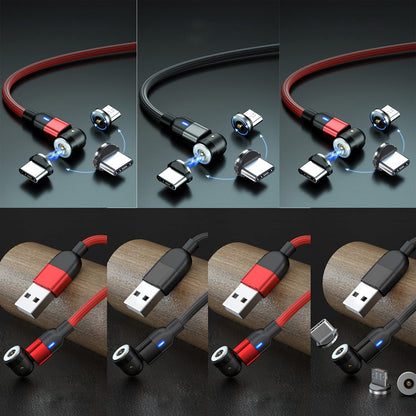 Bojianxin 540 Rotation Magnetic Charging Cable (7-Pack, 1.6ft/3.3ft/3.3ft/6.6ft/6.6ft/10ft/10ft) - 3 in 1 Magnetic Phone Charger Compatible with Micro USB, Type C etc