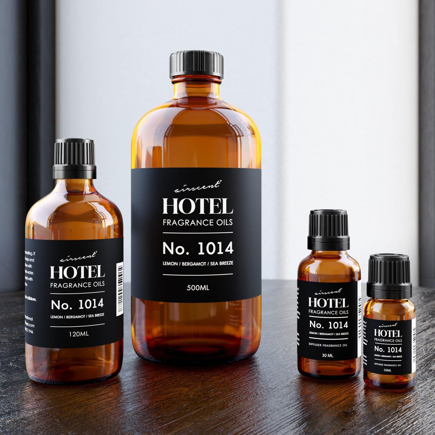 AirScent Hotel Diffuser Oil No. 1014 Inspired by The 5-Star Hotel Scent - Lemon Bergamot Sea Breeze - Fragrance Oil for Ultrasonic and Waterless Diffusers and Crafting - 10 mL, 0.34 fl oz Glass Bottle