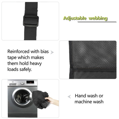 BeeGreen Mesh Drawstring Bag Swim Backpack for Beach Pool Sports Gym Draw String Cinch Bags for Swimming Soccer Basketball Gear Black