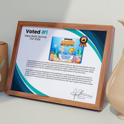 Bath Bombs with Toys Inside W/Educational Flash Cards - Bath Bombs for Kids - 2.5 oz Gift Set of 6 Scented Organic Handmade with Natural Essential Oils - Sports Surprise Inside by Zenseme