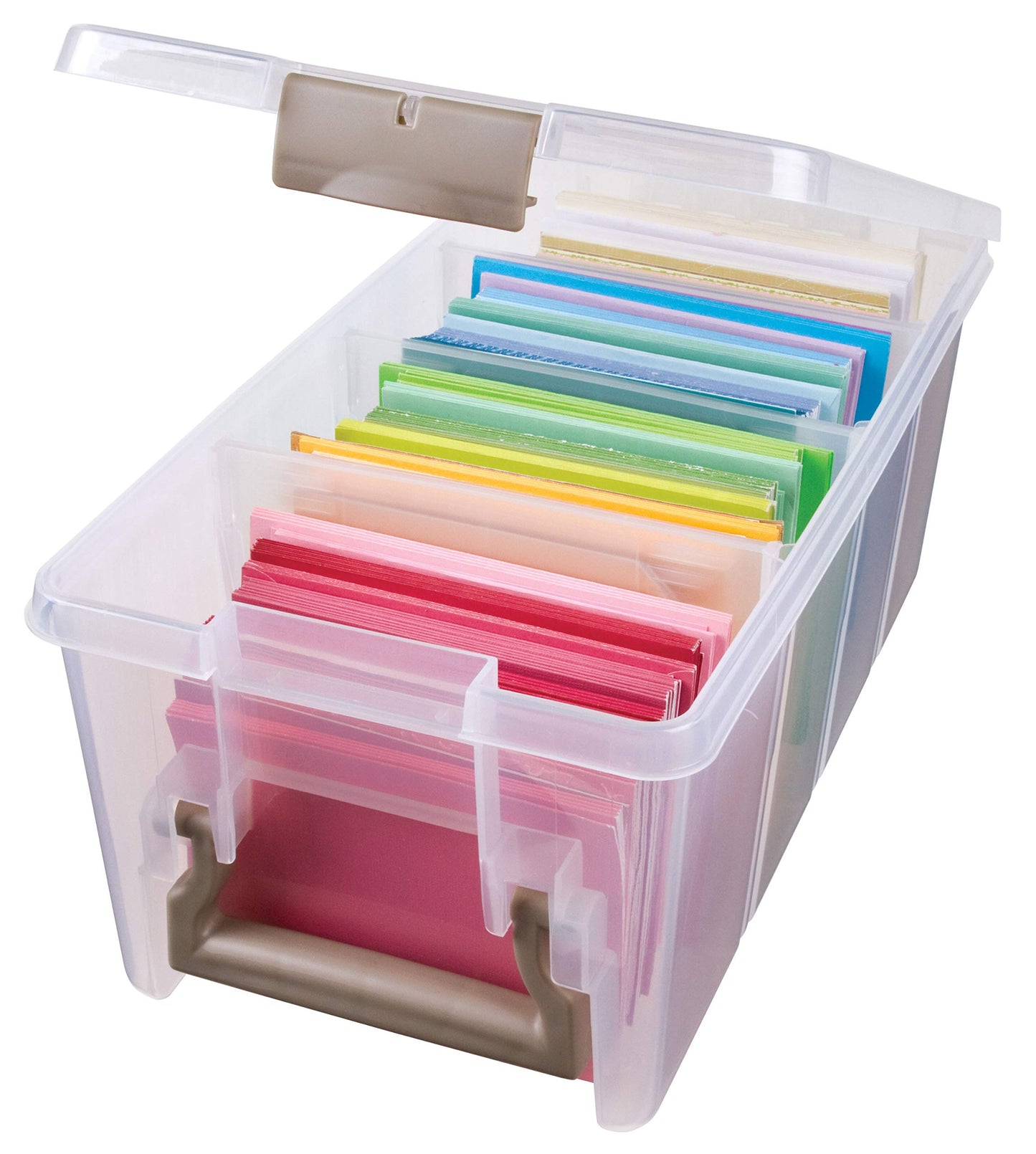 ArtBin Semi Satchel Portable Craft Organizer with 3 Dividers - Clear Plastic Storage Case for Art & Craft Supplies