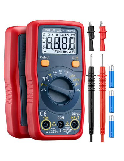 AstroAI Digital Multimeter, Voltmeter 1.5v/9v/12v Battery Voltage Tester Auto-Ranging/Ohmmeter/DMM with NCV Function, Accurately Measures Voltage Current Amp Resistance Capacitance