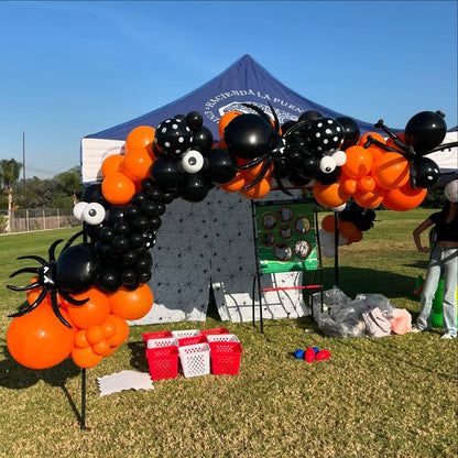 ADOINBY Black and Orange Balloon Arch Kit, 140Pcs Black Orange Latex Balloon Garland kit, 18 12 10 5 Inch Different Size Balloons for Halloween Birthday Baby Shower Thanksgiving Day Party Decorations