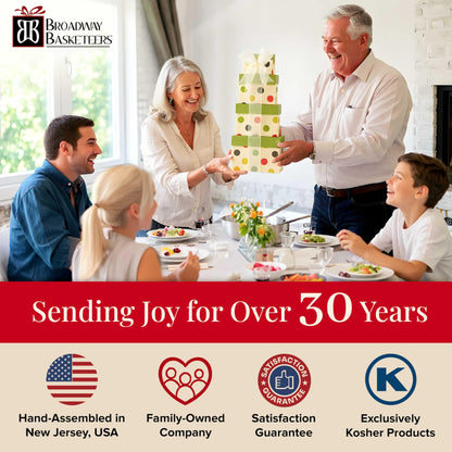 Broadway Basketeers Food Gift Basket Tower Snack Gifts for Women, Men, Families, College, Delivery for, Appreciation, Thank You, Birthday, Corporate, Get Well Soon Care Package